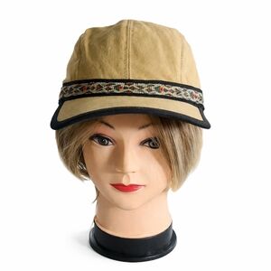 KAVU Organic Strapcap in tan with a patterned nylon webbing. See Description.